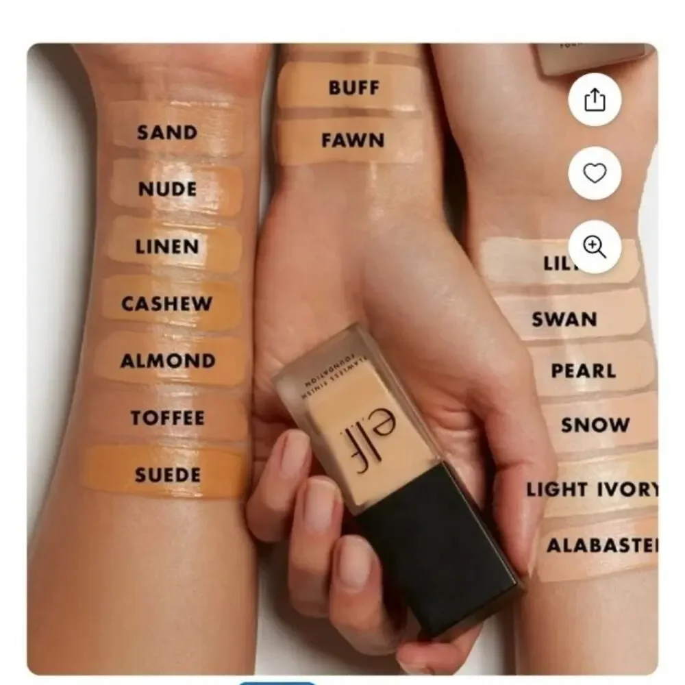 ELF Flawless Finish Foundation Oil-Free Satin Finish Suede - NEW Bundle of 2